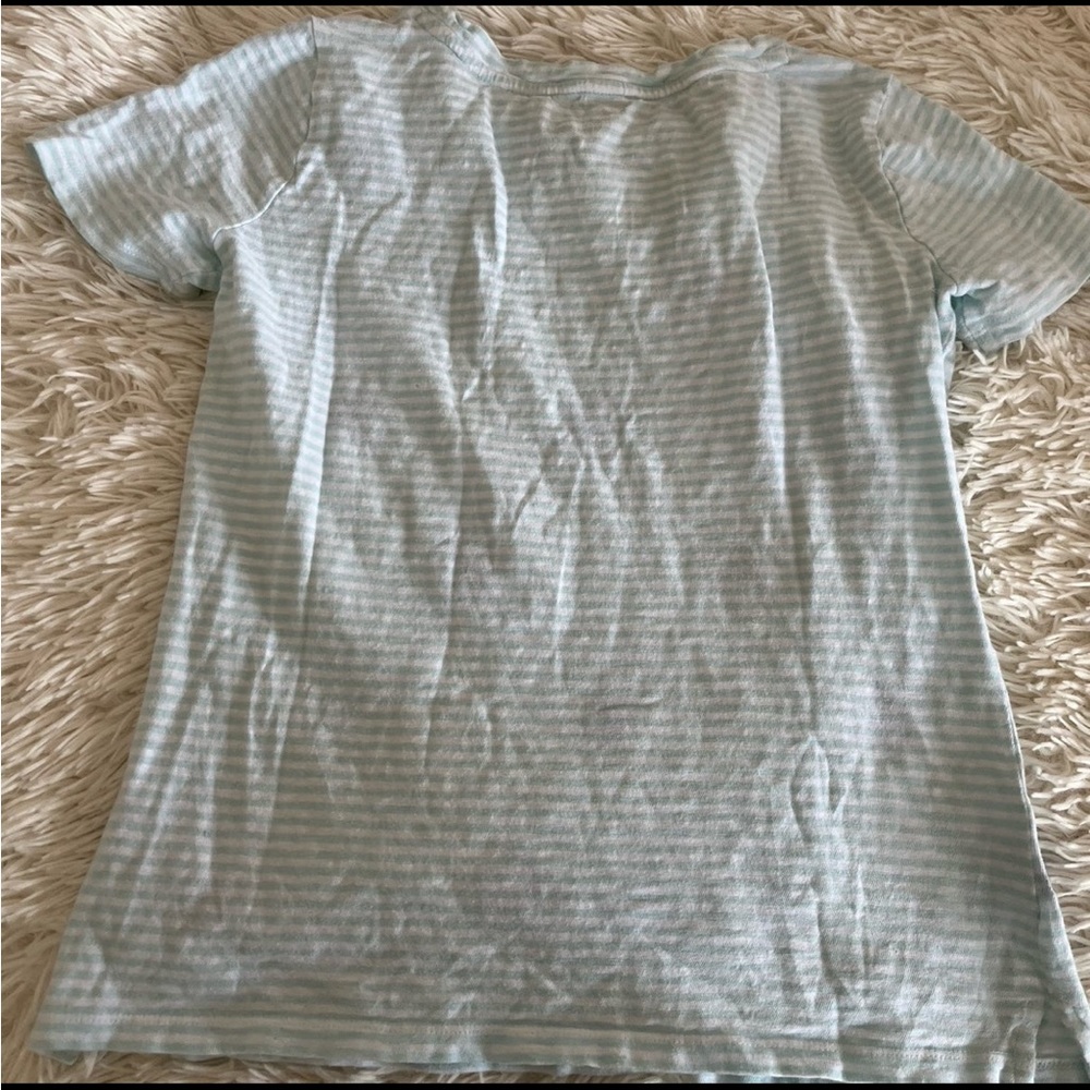 Talbots small striped top with embroidered flip flops. - Picture 2 of 9